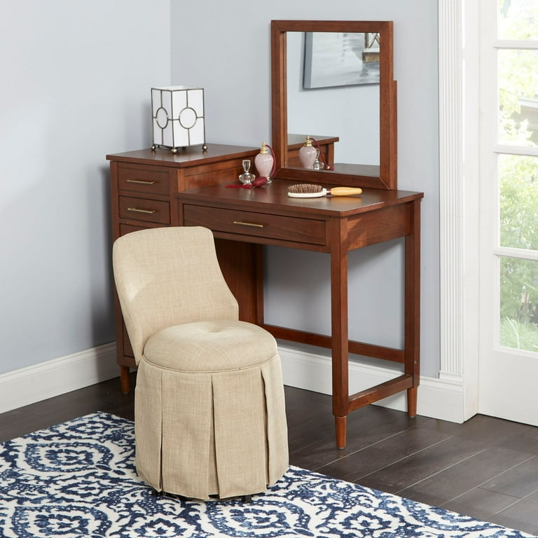 Sullivan Skirted Swivel Vanity Chair with Back Walmart