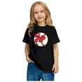 thumbnail image 4 of FamilyThread Toddler Girls Boys Summer Short Sleeve Cotton T-Shirt Bowknot Print Tops Crew Neck Casual Daily Shirt For 3-9Y, 4 of 5