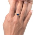 thumbnail image 5 of Gem Stone King 10K Yellow Gold Irish Celtic Claddagh Blue Created Sapphire and Diamond Accent Women Ring (0.86 Cttw, Available in Size 5, 6, 7, 8, 9), 5 of 5