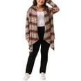 thumbnail image 2 of Agnes Orinda Plus Size Front Open Cardigan for Women Lightweight Boho Striped Long Cardigans Sweaters 3X Brown, 2 of 5