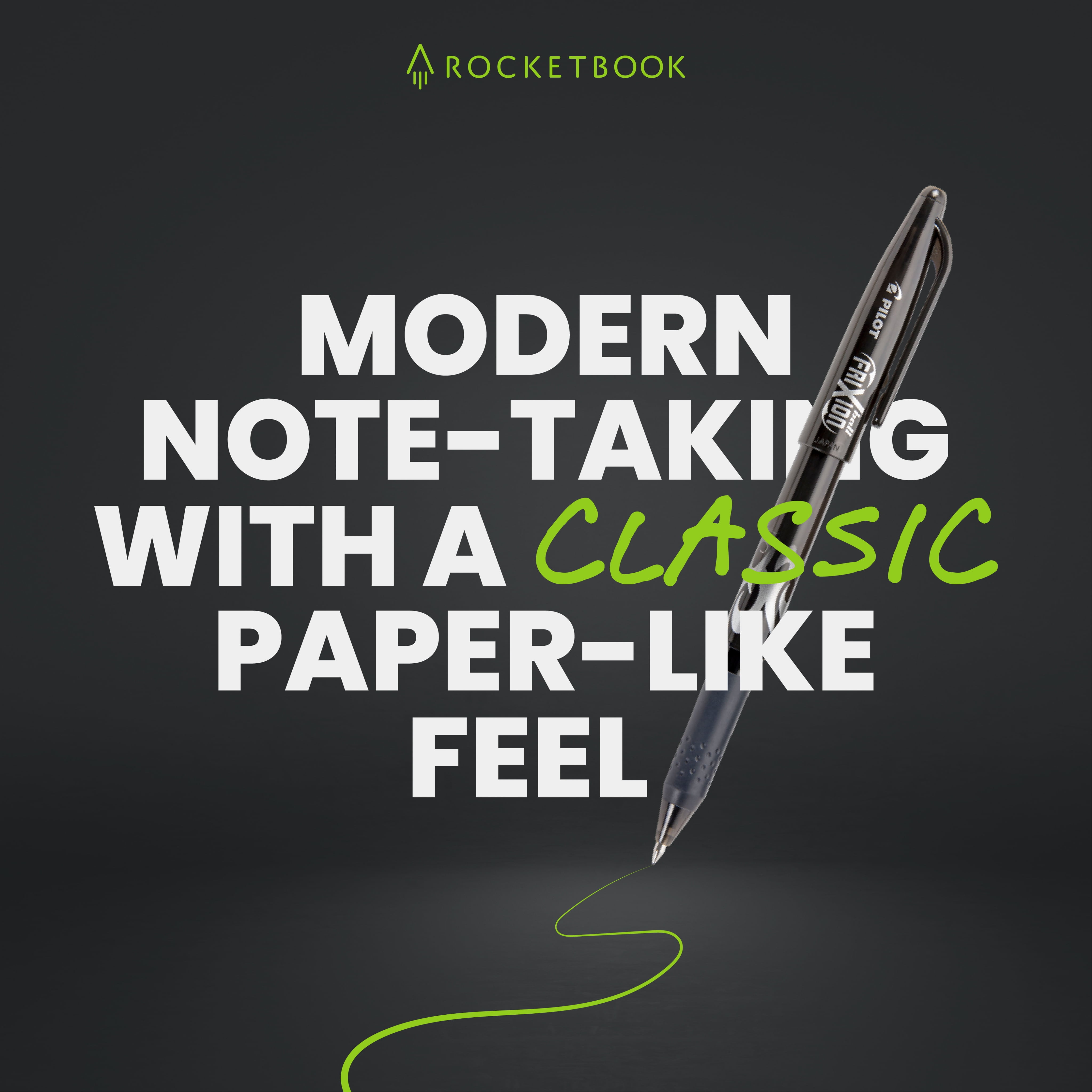 Rocketbook Smart Reusable Flip Notebook - Top bound Executive Size, Navy Blue