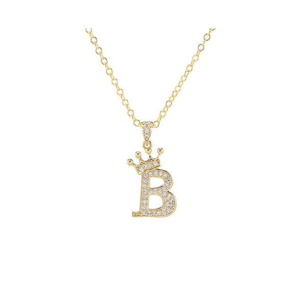 DESIGNICE 2026 New Initial Necklaces for Women,Sparkling Gold Initial Necklace for Women,Delicate Dainty Necklace with Crown Pendant,Stylish Initial Necklace for Many Occasion,B