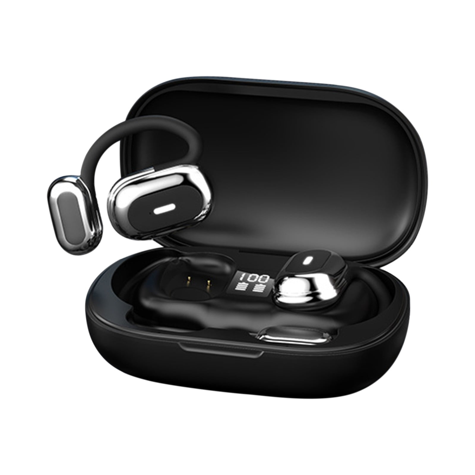 Open Ear AC210 Headphones, Bluetooth 5.4 Earphones Stereo Sound, Wireless Headphones 30 Hours Playback, Type-C Charging, IPX5 Waterproof Open Ear Earbuds(Black)