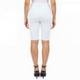 thumbnail image 3 of COUVER Women Ultra Stretchy Classic 5 Pocket Jeggings Bermuda Shorts White XL, 3 of 9