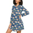 thumbnail image 3 of joogoo Cute Elephants Palm Trees Women's Long Sleeve Nightgown Sleepwear L, 3 of 8