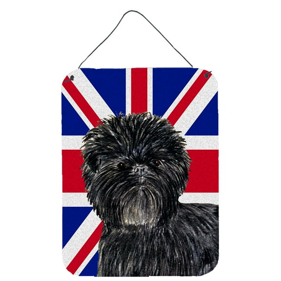 Affenpinscher with English Union Jack British Flag Wall or Door Hanging Prints