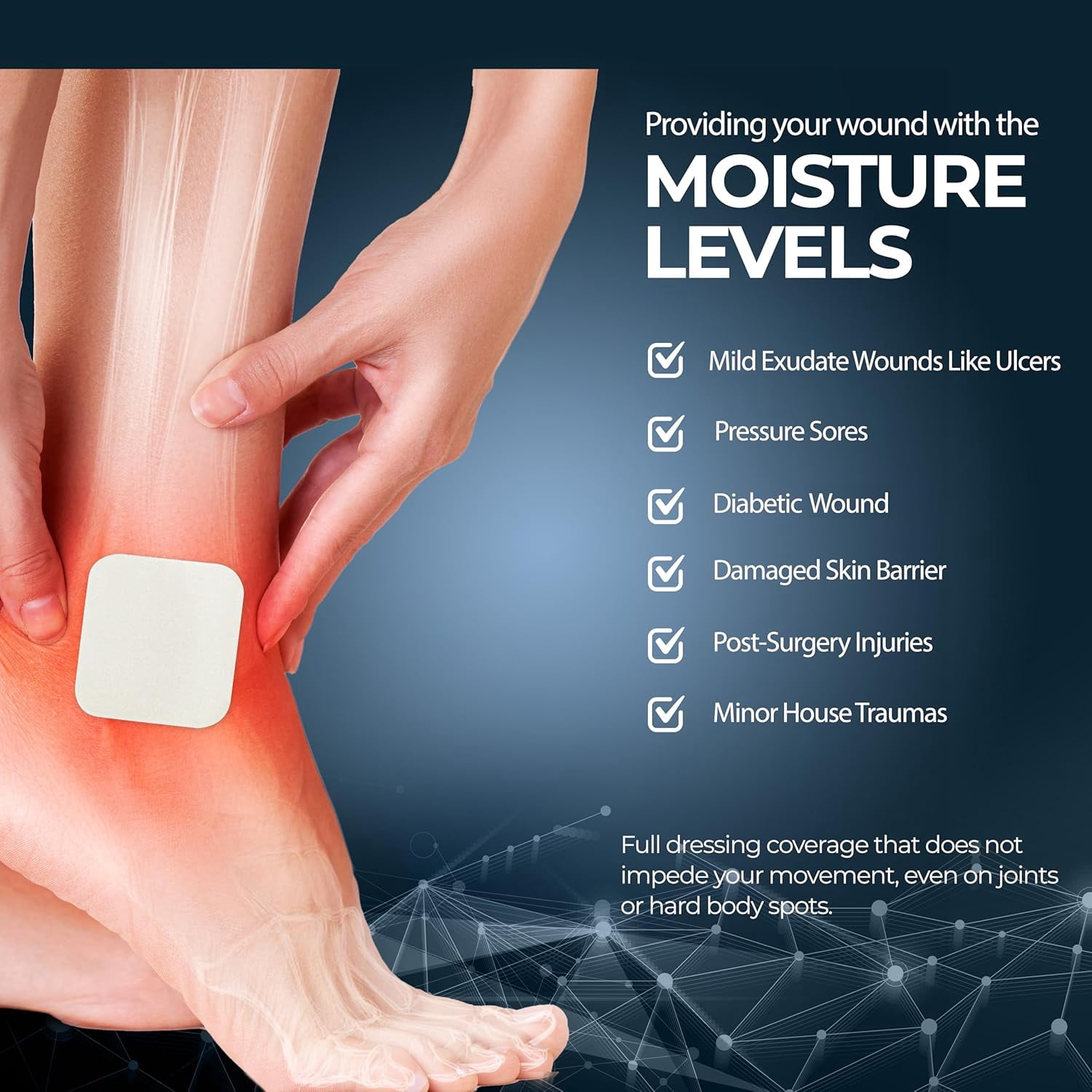 Med Pride Sterile Non Adhesive Foam Bandages for Wounds 6x6 Inch, 10 pack Waterproof Soft Foam Dressing
