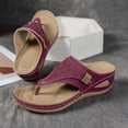 thumbnail image 5 of Modstep Womens Wedge Sandals Arch Support Dressy Summer Flip Flops Slip on Slides Ladies Vacation Beach Outdoor Wide Width Shoes Red 5.5, 5 of 7