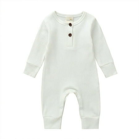 

Newborn Baby Knitted Romper Bodysuit Set Girl Boy Cute Long Sleeve Buttons Jumpsuit Playsuit Autumn Outfit Clothes 0-18 Months
