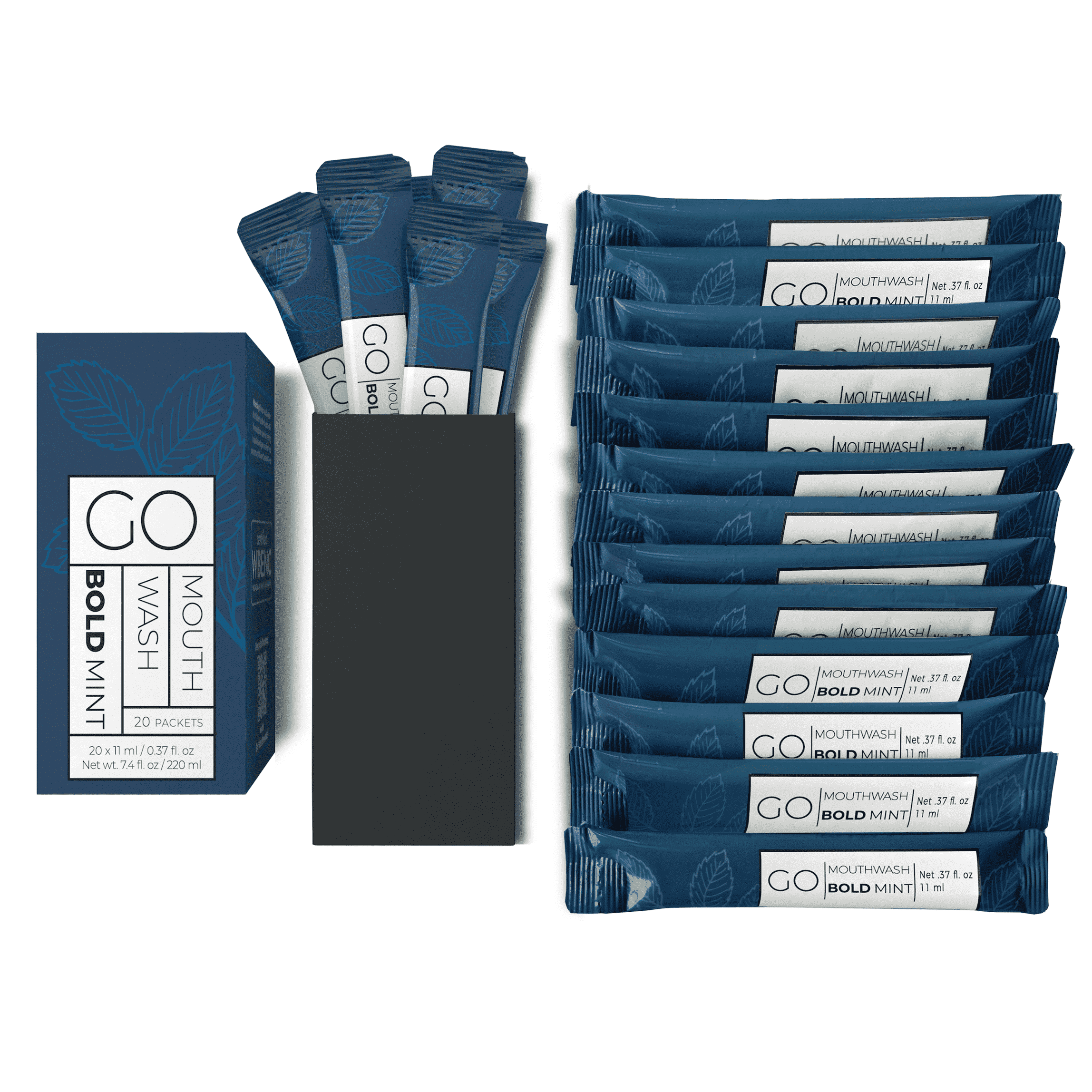 GO Mouthwash BOLD Mint Travel Size Mouthwash Packets 80 packets