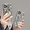 thumbnail image 5 of Case for iPhone 12, Cute Solid Color Curly Wave Shape Shockproof TPU Bumper Phone Case, 5 of 5
