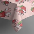 thumbnail image 3 of Pink Cow Strawberry Pattern Rectangle Tablecloth 60"x102",Waterproof Polyester Rectangle Table Cloth, Wipeable Spillproof Polyester Tablecloth for Dining, Camping, Indoor and Outdoor, 3 of 6