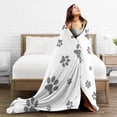 thumbnail image 5 of Super Soft Anti-Pilling Flannel Bed Blankets, Puppy Paw Print Cozy Fluffy Warm All Seasons Throw Blanket for Sofa Bedding, 50"x40", 5 of 8