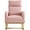 Pink, variant on SYNGAR Modern Accent Rocking Chair, Upholstered Nursery Glider Rocker for Baby and Kids, Comfy Armchair with Side Pockets, Living Room Lounge Arm Chair, High Backrest with Wood Curved Base, White