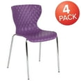 thumbnail image 4 of 4 Pk. Lowell Contemporary Design Purple Plastic Stack Chair, 4 of 9