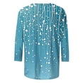 thumbnail image 4 of DeHolifer 3/4 Length Sleeve Womens Tops Boho Floral Spring T-Shirt Solid Color Summer Tops Trendy Pleated Front Shirts Beach Top Sky Blue L, 4 of 5