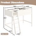 thumbnail image 7 of Miniyam Twin Loft Bed for Kids with Guardrails and Ladder, Solid Wood Space Saving Bed Frame, White, 7 of 7