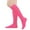 Hot Pink, variant on Women's Solid Color Knee High Socks, Soft Breathable Calf Length Long Socks, Daily Casual and Uniform Cotton Blend Hosiery, Hot Pink, One Size