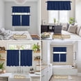 thumbnail image 6 of Navy Blue Kitchen Curtains Sets for Windows 24 Inch Length, Solid Color Farmhouse Navy Blue Rod Pocket Window Treatments Tier Curtains and Valances Set for Bedroom/Bathroom, 6 of 8