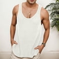 thumbnail image 2 of Telankuip See Through Sleeveless Knit Tank Tops for Men Casual Lightweight Breathable Workout Outdoor T Shirts Soft Comfy Solid Color Gym Muscle Tee 0-White XL, 2 of 8