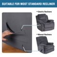 thumbnail image 4 of H.VERSAILTEX 1-Piece Jacquard Spandex Recliner Stretch Slipcover, Charcoal Gray, 4 of 7