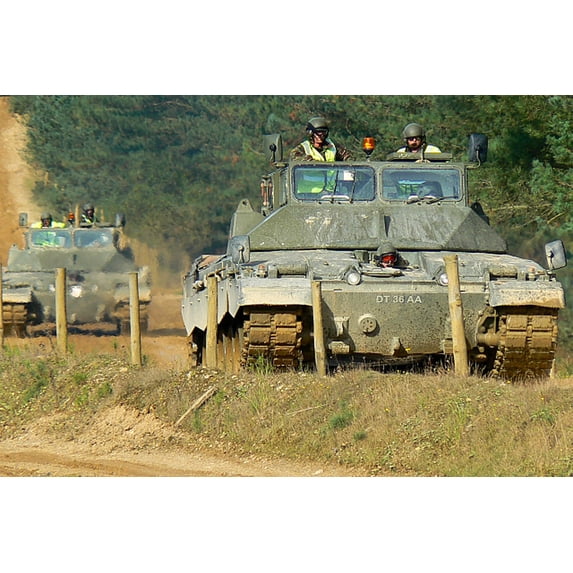 24x36 gallery poster, Challenger 2 tank DTTs on exercise at Bovington Camp in 2007