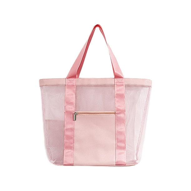 Bolso de playa para mujer, bolso de hombro grande, portátil, multiusos, bolso de piscina para Rosa
