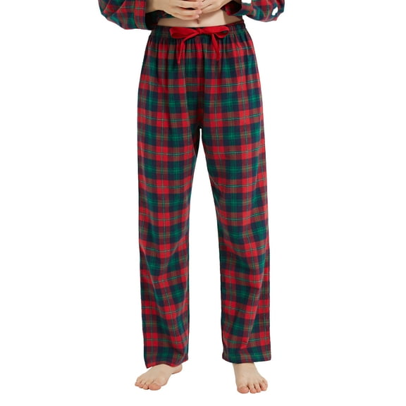 Kolipajam Women's 100% Cotton Flannel Pajama Pants Pjs with Pockets Drawstring Waist Bottoms M