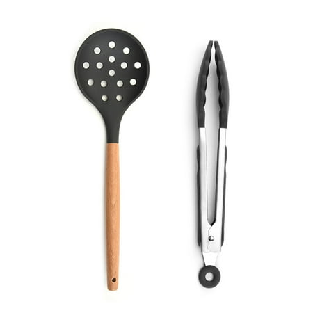 

Silicone Kitchen Cooking Utensil Set 2 Pcs Kitchen Utensils Set with Utensil Holder for Nonstick Cookware Non Toxic Cooking Utensils Fishing Fence + Food Clip