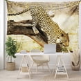 thumbnail image 6 of Exotic Tapestry, Leopard on Tree Trunk Desert Plants Exotic Hunter Predator Big Cat Image, Fabric Wall Hanging Decor for Bedroom Living Room Dorm, 5 Sizes, Yellow Green Brown, by Ambesonne, 6 of 9