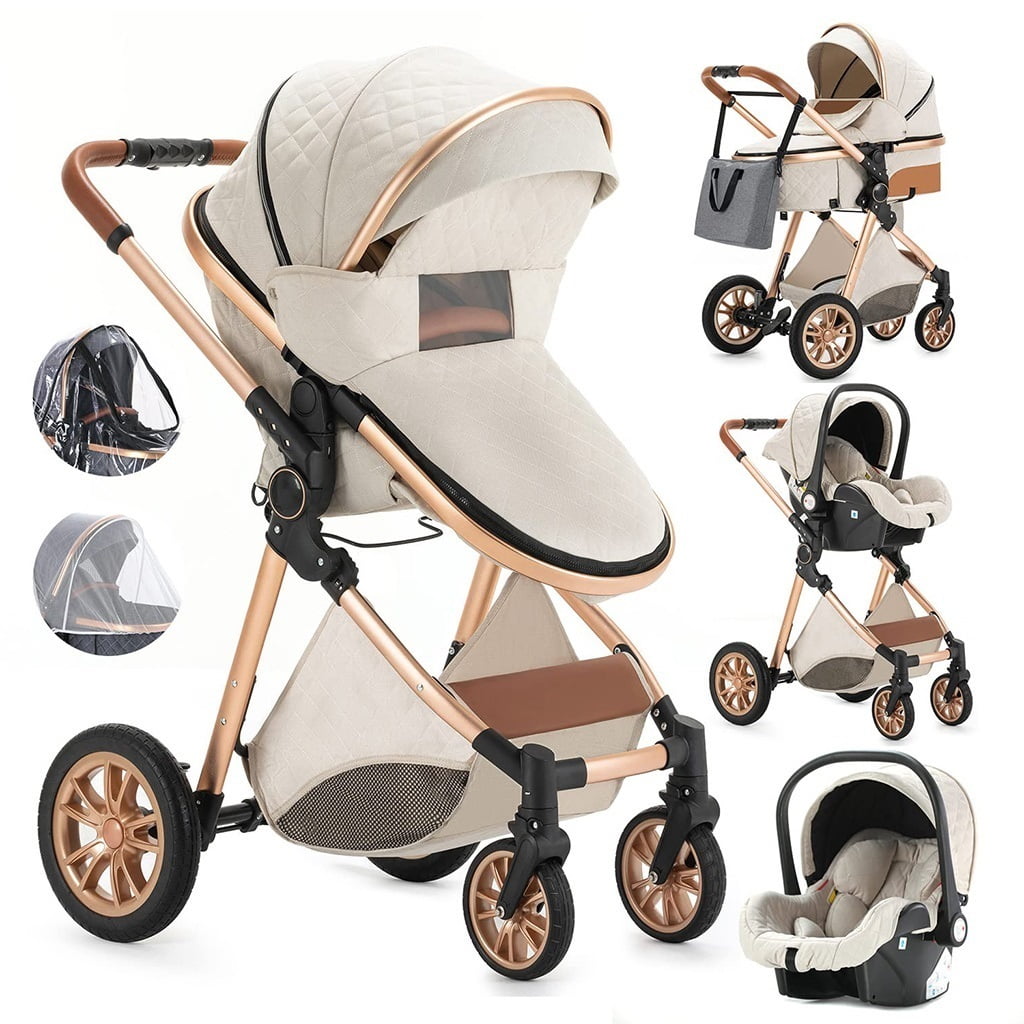Infant Carriage Portable Baby Pram Stroller 3 in 1 Pushchair for