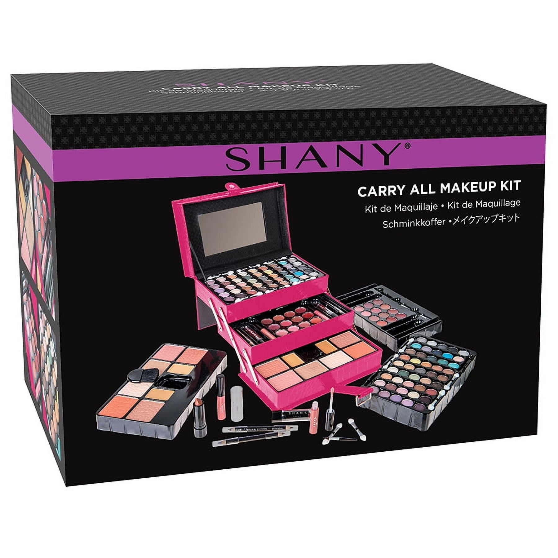 SHANY All In One Makeup Set, 67 Colors Eyeshadow, Blushes, Face Powder, Lipstick , Eye liners, Make up Pencils and Cosmetics Mirror - Makeup Kit With Reusable Beauty Organizer Train Case  - Pink