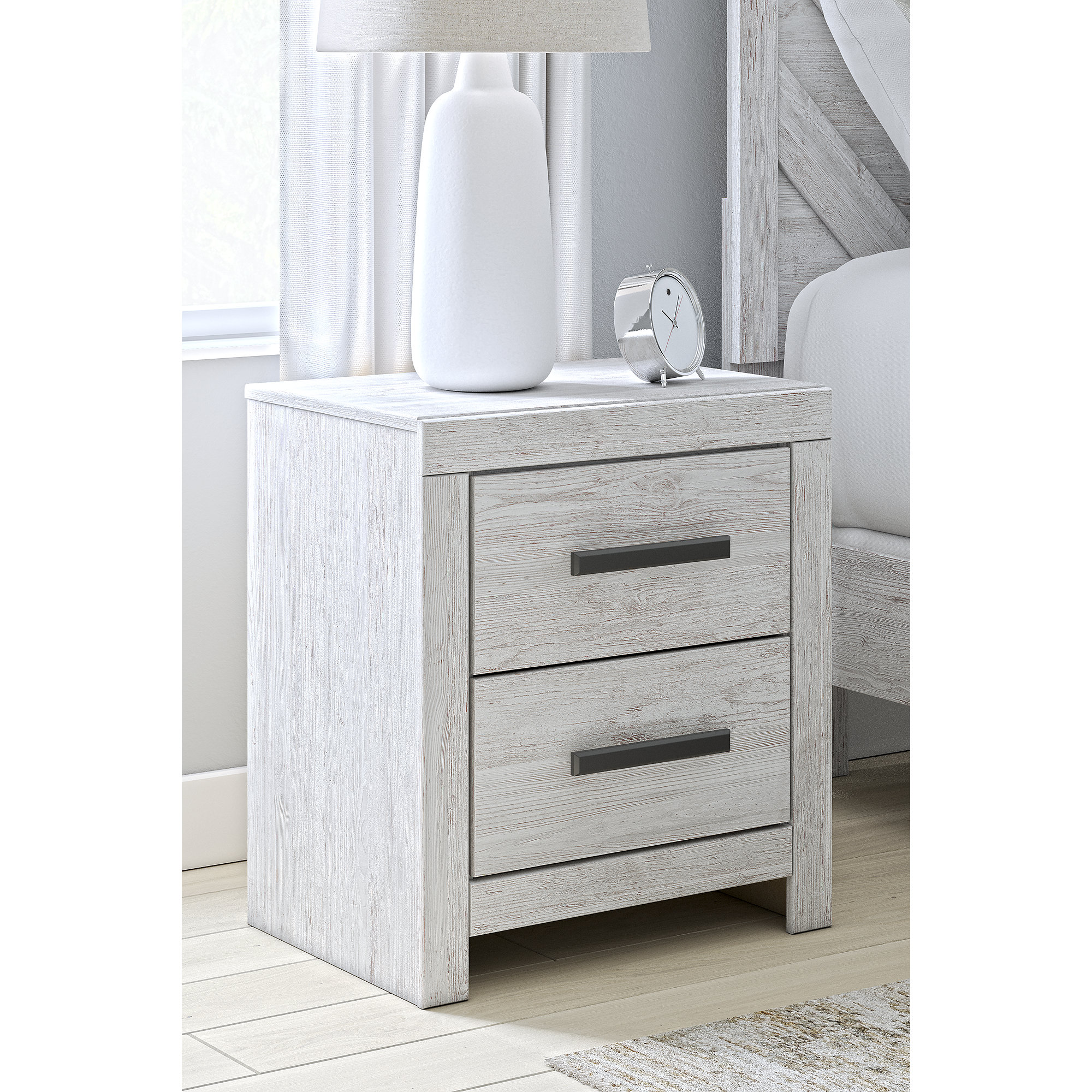 Signature Design by Ashley Cayboni 2 Drawer Nightstand, Whitewash