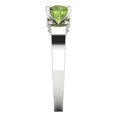 thumbnail image 3 of 1.06 ct Round Cut Natural Peridot Solitaire with Simulated Diamond Accents 14K White Gold Womens Engagement Ring, 3 of 5