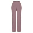 thumbnail image 5 of Women's High Waisted Wide Leg Yoga Pants Stretch Lounge Sweatpants Soft Casual Dress Pants with Pockets Watermelon Red, 5 of 7