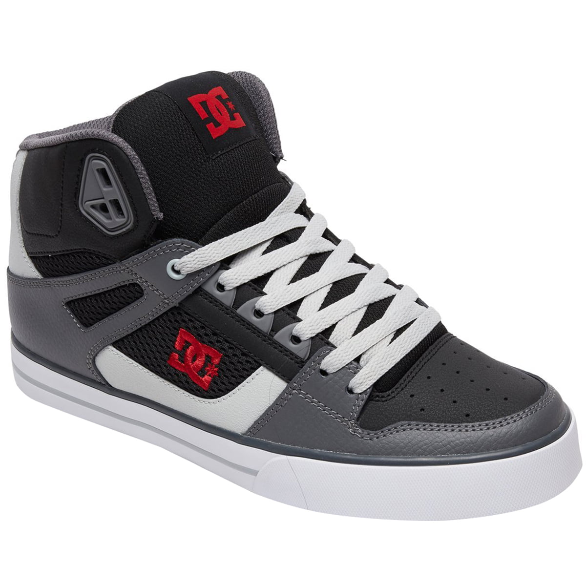 DC Pure High Top WC ADYS400043 Mens White Suede & Canvas Athletic Skate Shoes 