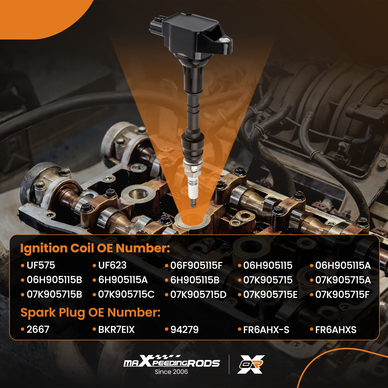 maXpeedingrods UF551 Set of 8 Ignition Coil Pack and Iridium Spark Plugs Fit for Nissan Armada NV2500 NV3500 Titan, for Infiniti QX56 2007-2015 V8 5.6L, Ignition Coil Kit Replaces 22448ZE00A