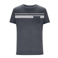 thumbnail image 6 of PNTUTB T-Shirt for Men Simple Print Basic Versatile Short-Sleeve Tops Casual Loose Comfortable Round-Neck T-Shirts with Pocket, 6 of 7