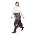 thumbnail image 3 of Falda de vinipiel con flecos Roman Fashion /Tallas Extras, 7063 (Cafe) cafe 38, 3 of 7