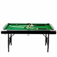 thumbnail image 4 of Ataucjin 5.5FT/6FT/7FT Billiards Table, Portable Pool Table with Easy Folding for Storage, Billiard Table Set Includes Full Set of Balls, 2 Cues & Brush for Family Game Rooms, 4 of 9