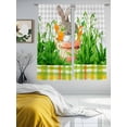 thumbnail image 3 of Easter Bunny Sheer Curtains 72 Inch Length 2 Panels Set Window Treatments, Spring Garden Floral Botanical Gray Plaid Rod Pocket Semi Curtains for Living Room/Bedroom/Kitchen Décor, 104"W x 72"L, 3 of 7