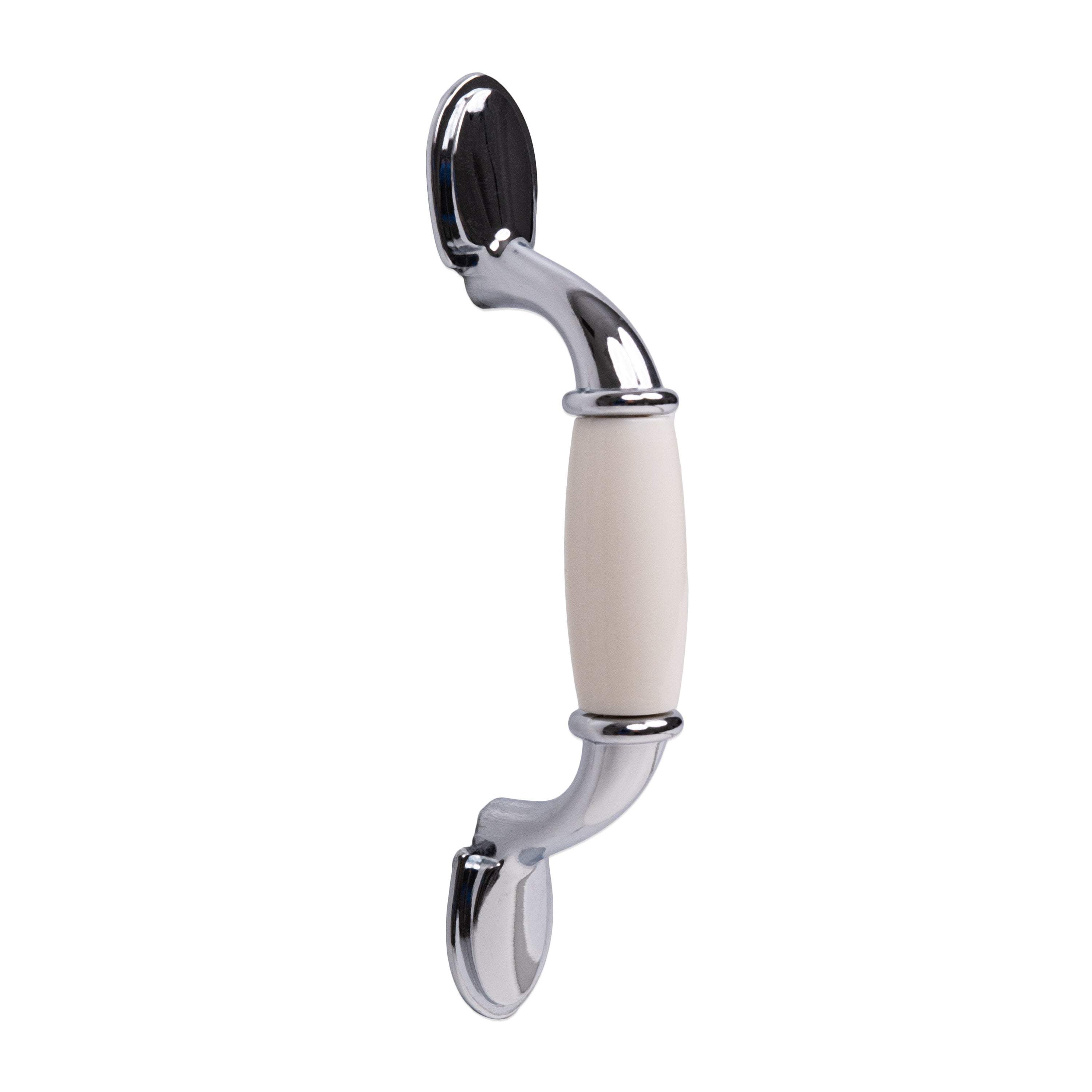 (2 pack) Mainstays 3" (76mm) Center-to-Center Classic Cabinet Pull, Chrome and White, 6 Pack