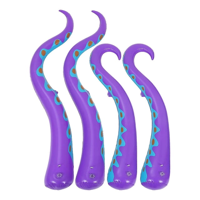 Halloween Inflatable Octopus Tentacles 4Pcs Versatile Decoration For Kids Room Ocean Themed Party Durable And Convenient Storage