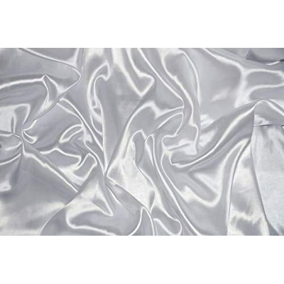100% Polyester Bridal Satin Charmuese Fabric Roll 60" (5 Feet) Wide x 75 Yards Roll - White