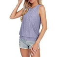 thumbnail image 6 of BLVB Tank Top for Women Summer Outfits Crewneck T Shirts Trendy Eyelet Sleeveless Basic Beach Vacation Clothes 2025, 6 of 7