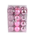thumbnail image 1 of XUNRYAN - Adornos para árbol de Navidad, 24 bolas navideñas irrompibles, para colgar, ideal para fiestas (rosa), color rosa. Oferta de liquidación., 1 of 1
