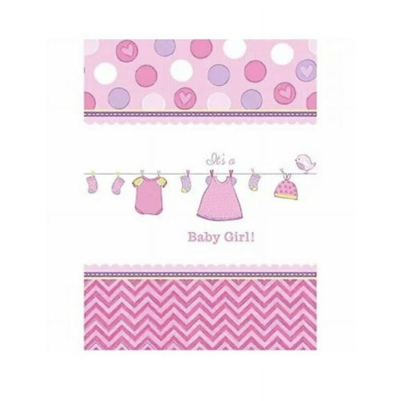 Amscan Shower with Love Girl Plastic Tablecover Table Cover, 54" x 102"