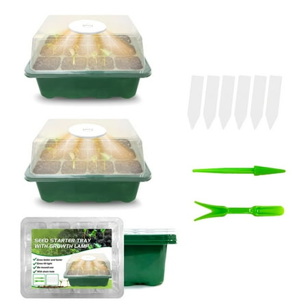 

Nursery Tray Seed Starter Tray 2-Pack Mini Propagator Plant Greenhouse Grow Kit