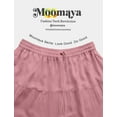 thumbnail image 5 of Moomaya Womens Solid Cotton Maxi Skirt with Pockets | Tiered 40-Inch Long Skirt | Elastic Waist Resort Wear | Summer Outfit, 5 of 7