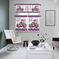thumbnail image 4 of 4th of July Kitchen Curtains Sets for Windows 24 Inch Length, Red Blue Plaid Truck Floral Star Rod Pocket Window Treatments Tier Curtains and Valances Set for Bedroom/Bathroom, 4 of 8